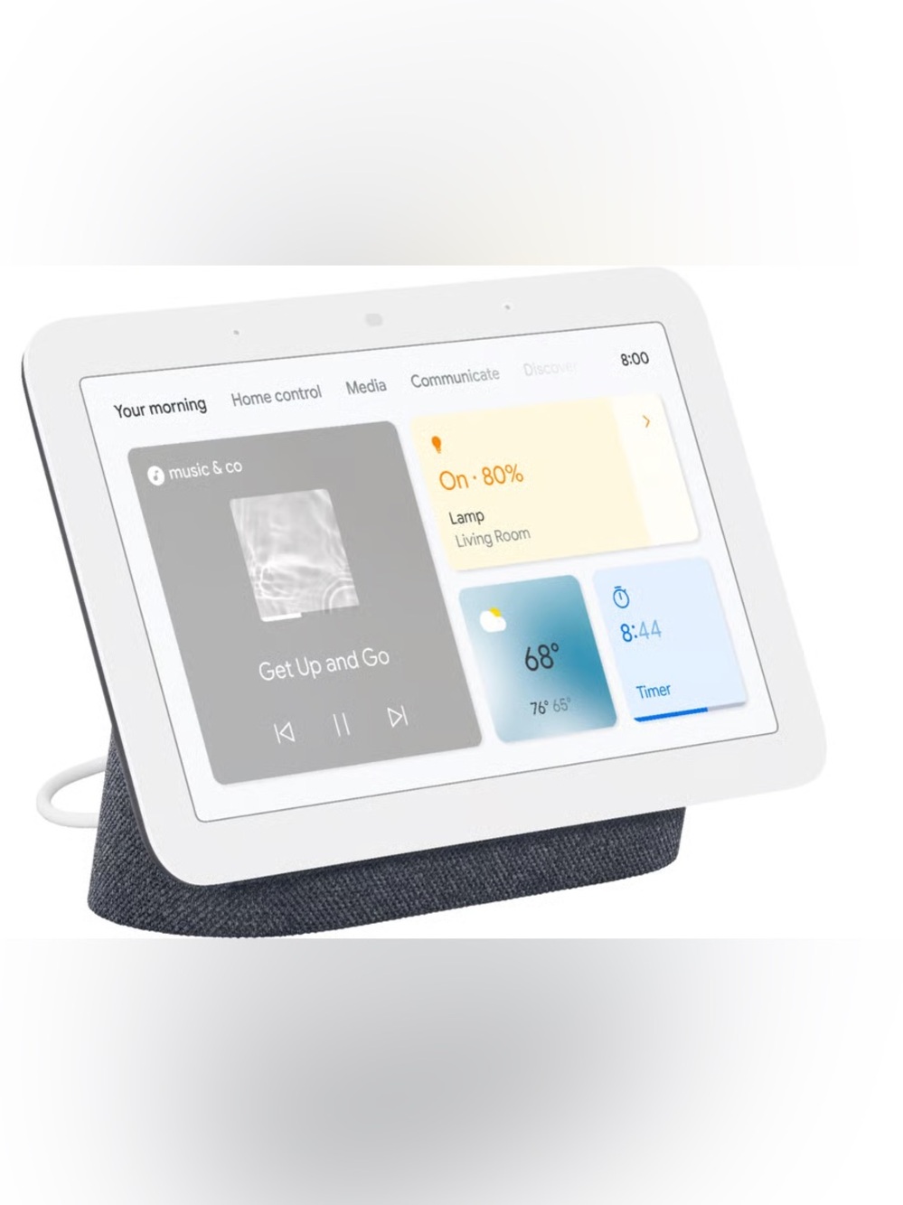 Google Nest Hub - Smart Home Display with Gray Fabric Base